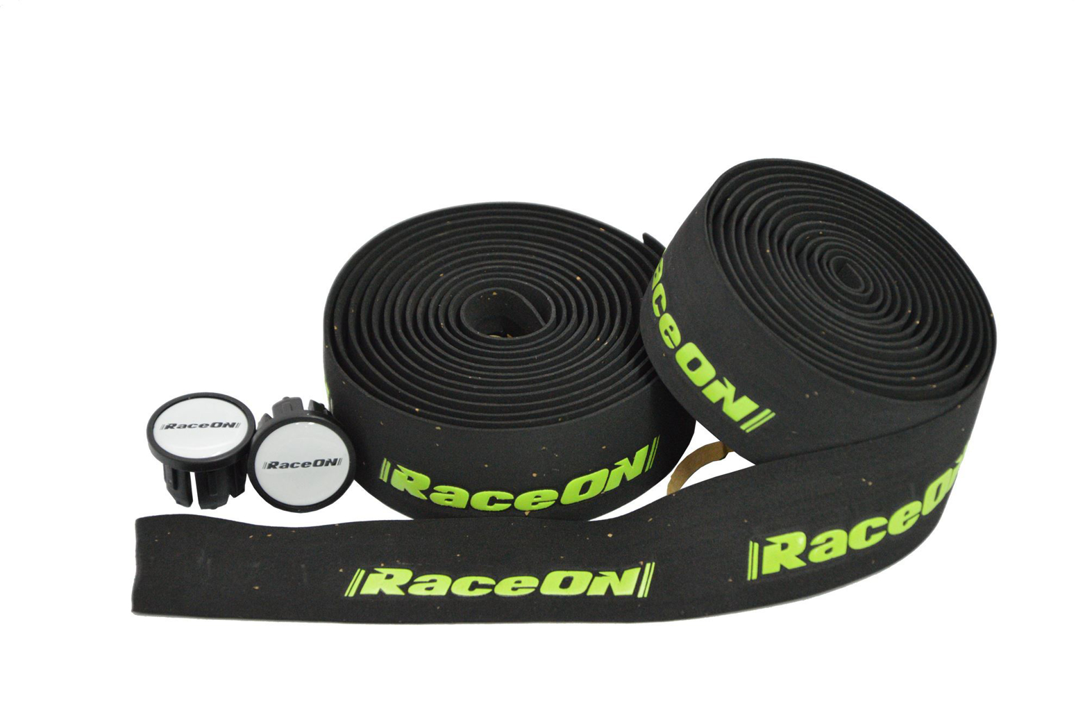 Imagem de Fita de guiador RaceOn c/ logo - preto/verde