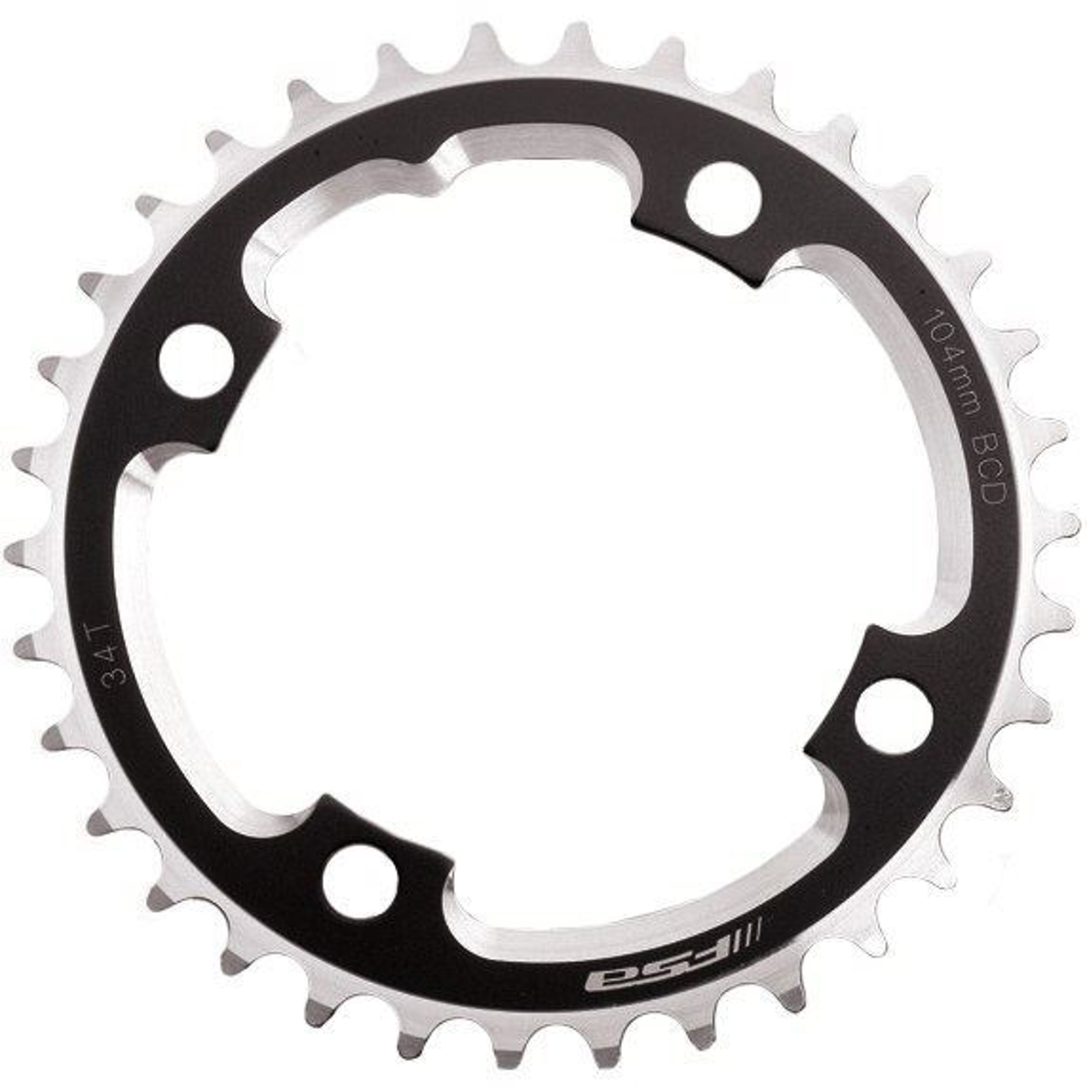Imagem de Roda pedaleira FSA DH preto, alumínio CNC 104x34T(3mm)