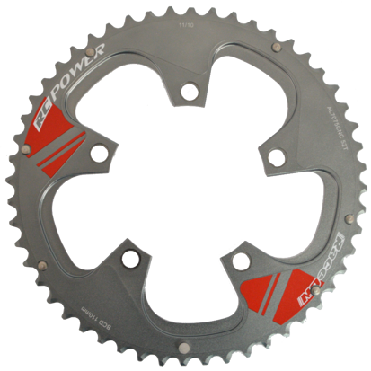 Picture of Roda Pedaleira RC Power 10/11v 7075 CNC Gray w/ red logo BCD 110x52T