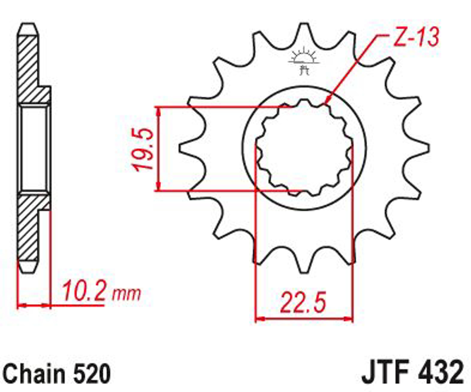 Imagem de Pinhão ataque JT - 520 JTF432.14