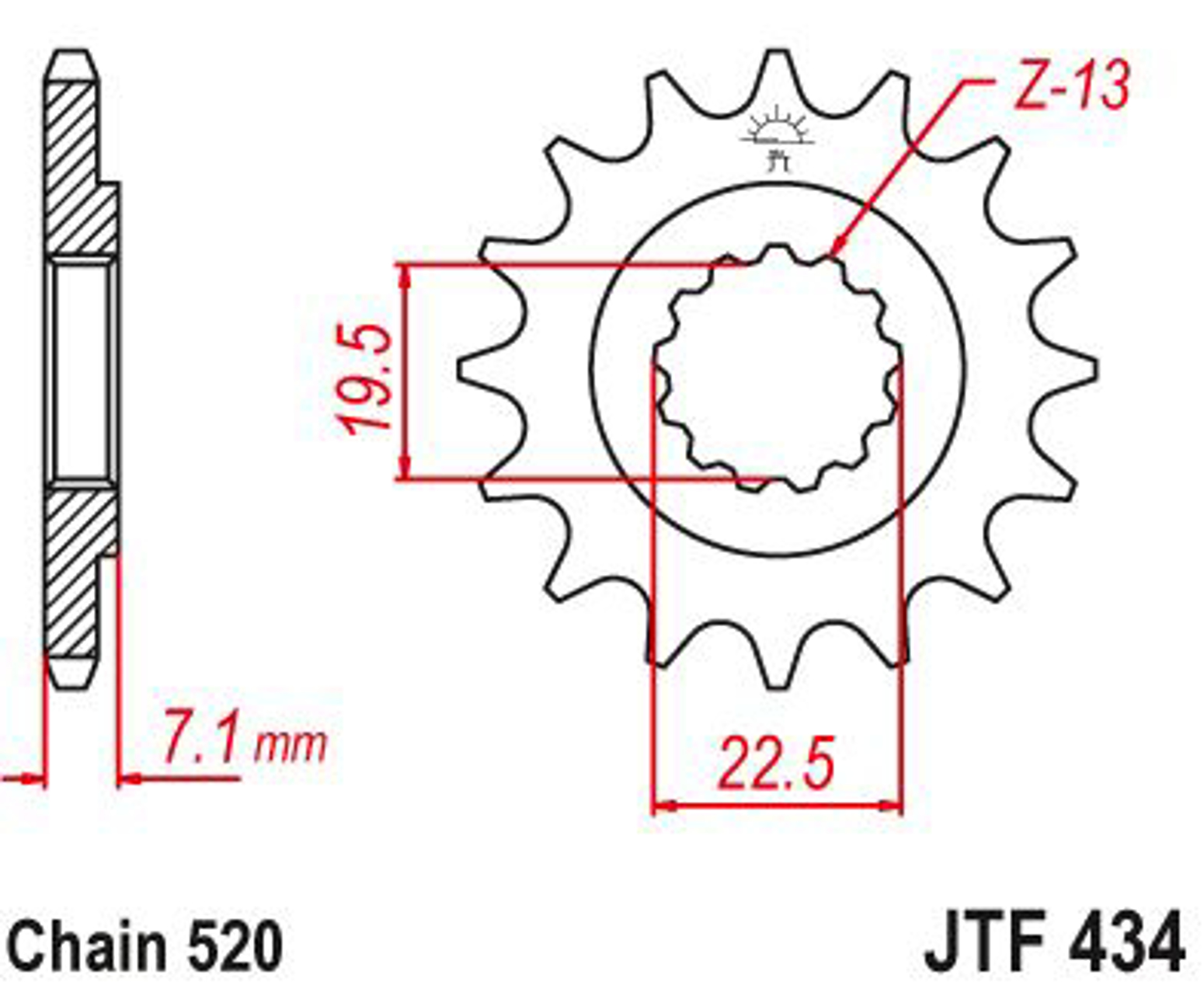 Imagem de Pinhão ataque JT - 520 JTF434