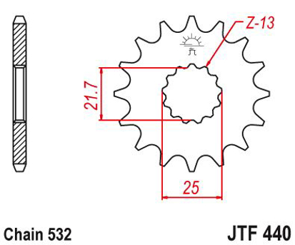 Imagem de Pinhão ataque JT - 538 JTF440.15