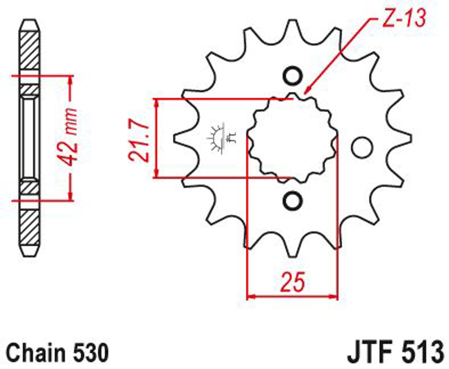 Imagem de Pinhão ataque JT - 530 JTF513.15