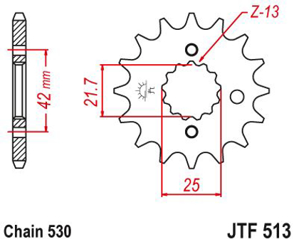 Imagem de Pinhão ataque JT - 530 JTF513.15
