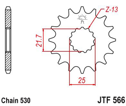 Imagem de Pinhão ataque JT - 530 JTF566 - 12-13-14D