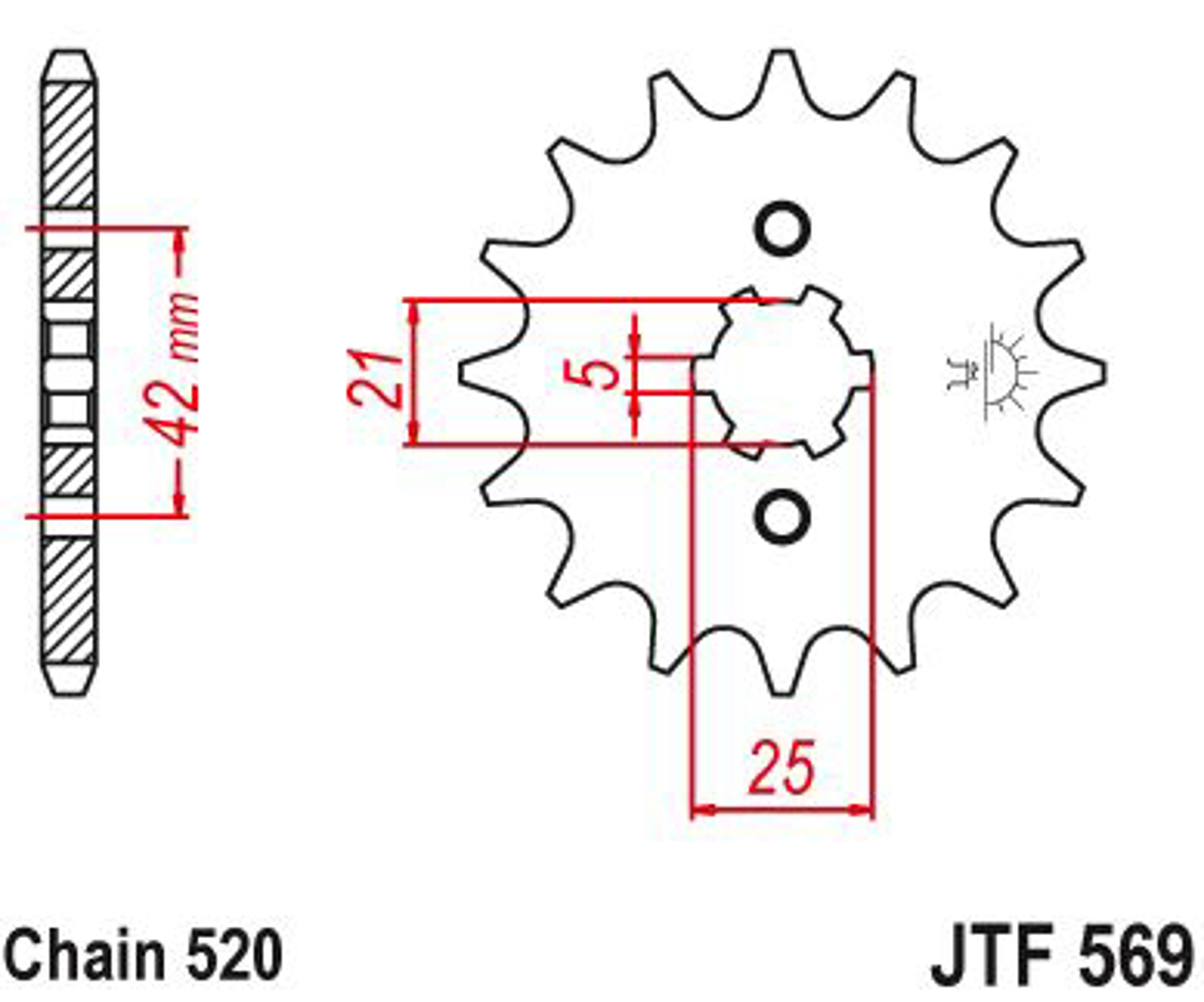 Imagem de Pinhão ataque JT - 520 JTF569.15