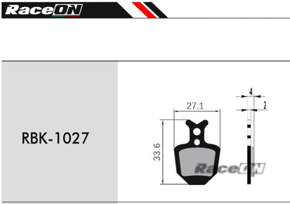 Imagem de Pastilhas travão disco RACEON (Formula Oro / Giant DA6, DA7, DA8) RBK-1027 Kevlar