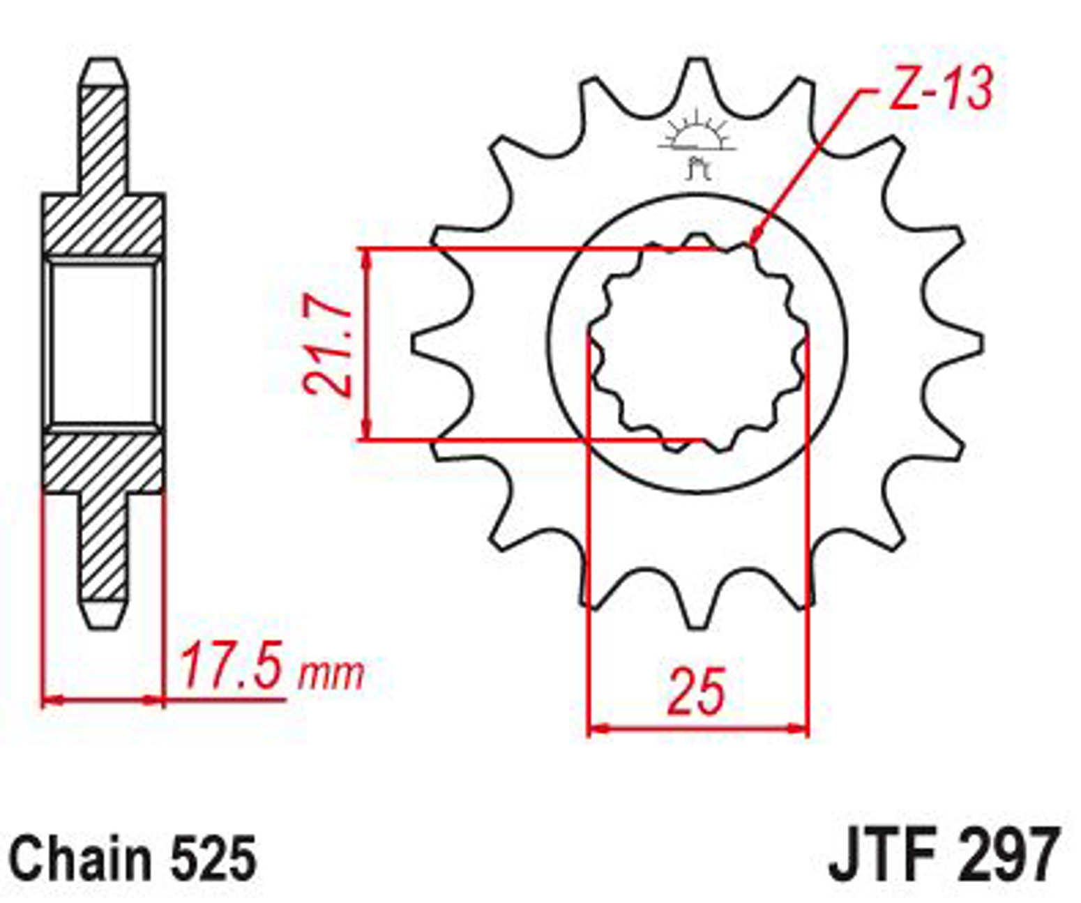 Imagem de Pinhão ataque JT - 525 JTF297.15
