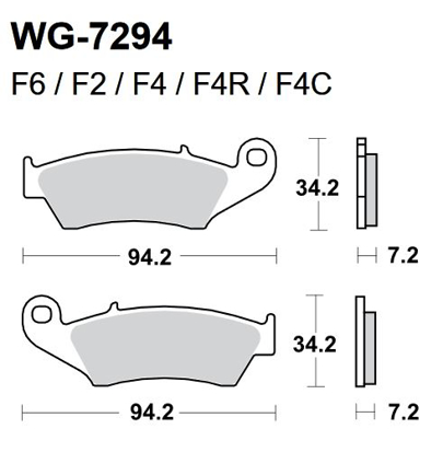 Imagem de Pastilhas Travão Disco WRP  WG-7294-F4R - FRONT