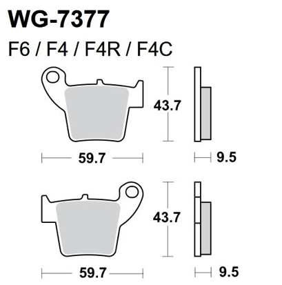 Imagem de Pastilhas Travão Disco WRP  WG-7377-F4R - REAR