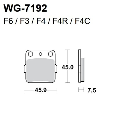 Imagem de Pastilhas Travão Disco WRP  WG-7192-F4R - REAR