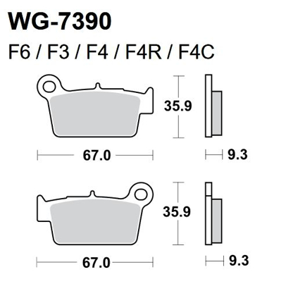 Imagem de Pastilhas Travão Disco WRP  WG-7390-F4R - REAR