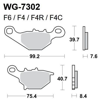 Imagem de Pastilhas Travão Disco WRP  WG-7302-F4R - FRONT