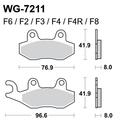 Imagem de Pastilhas Travão Disco WRP  WG-7211-F4R - FRONT