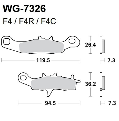 Imagem de Pastilhas Travão Disco WRP  WG-7326-F4R - FRONT