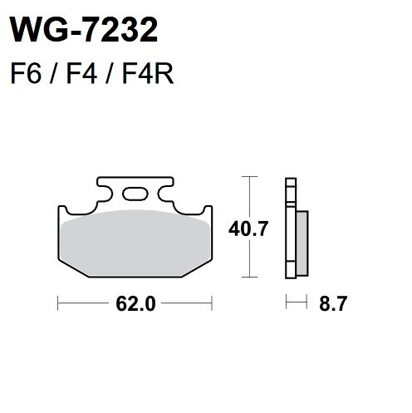 Imagem de Pastilhas Travão Disco WRP  WG-7232-F4R - REAR