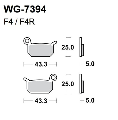 Imagem de Pastilhas Travão Disco WRP  WG-7394-F4R