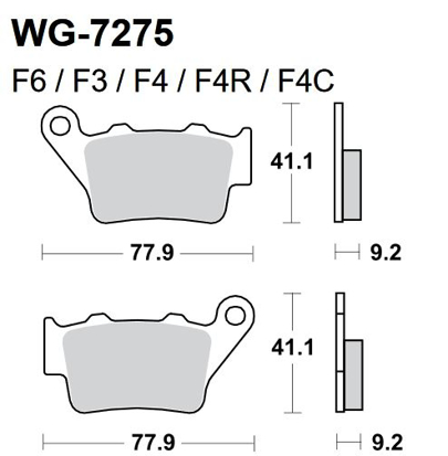 Imagem de Pastilhas Travão Disco WRP  WG-7275-F4R - REAR