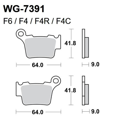 Imagem de Pastilhas Travão Disco WRP  WG-7391-F4R - REAR