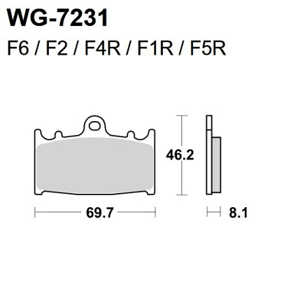 Imagem de Pastilhas Travão Disco WRP  WG-7231-F4R FRONT