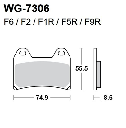 Imagem de Pastilhas Travão Disco WRP  WG-7306-F5R - FRONT