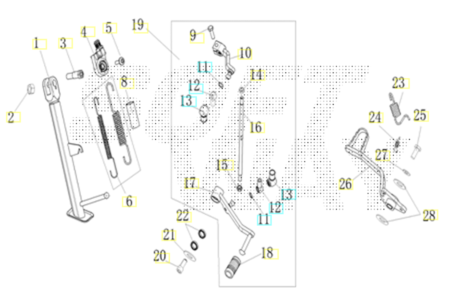 Imagem de Cavaleto Lateral - Pedal travão/mudanças