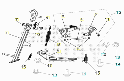 Imagem de Cavaleto Lateral - Pedal travão/mudanças