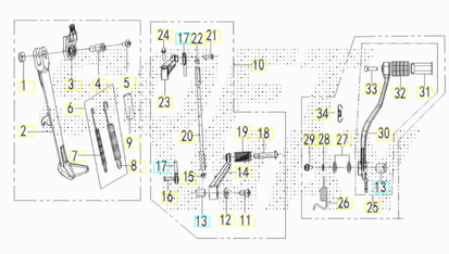 Imagem de Cavaleto Lateral - Pedal travão/mudanças