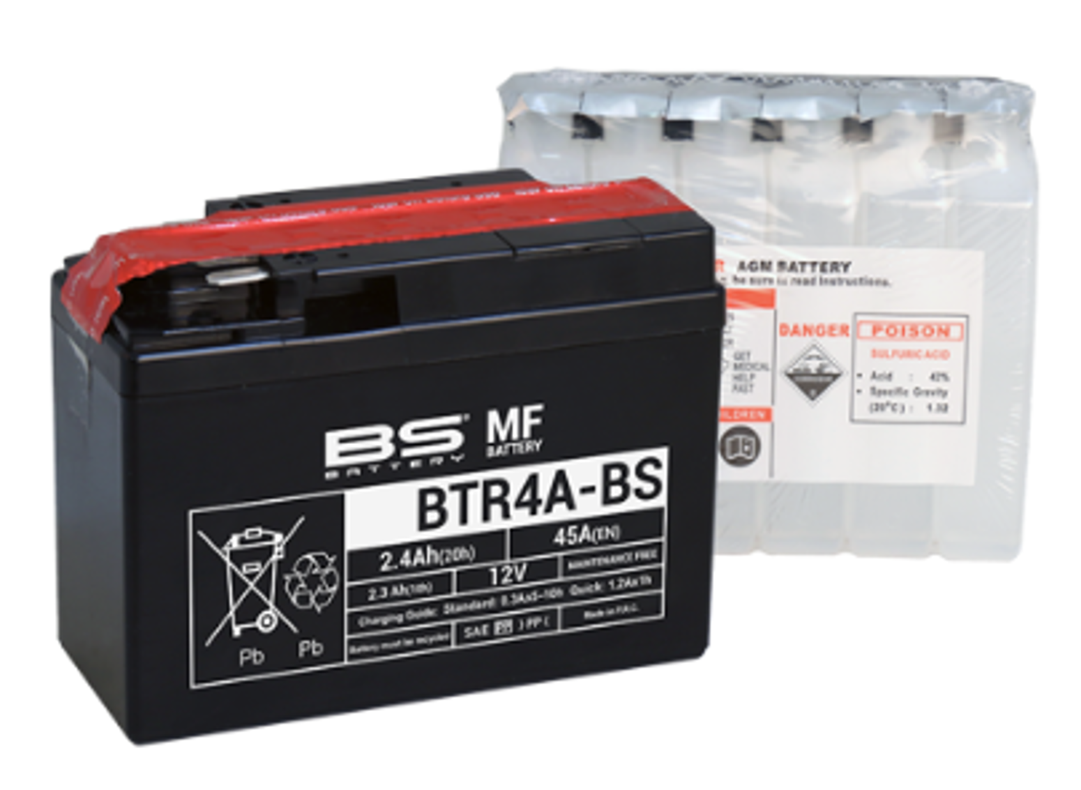 Imagem de Bateria BS BTR4A-BS (c/eletrólito)