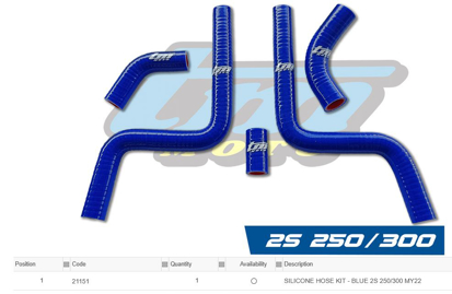 Imagem de Kit tubos água -  TM CORSE - Azul 2S 250/300 MY22