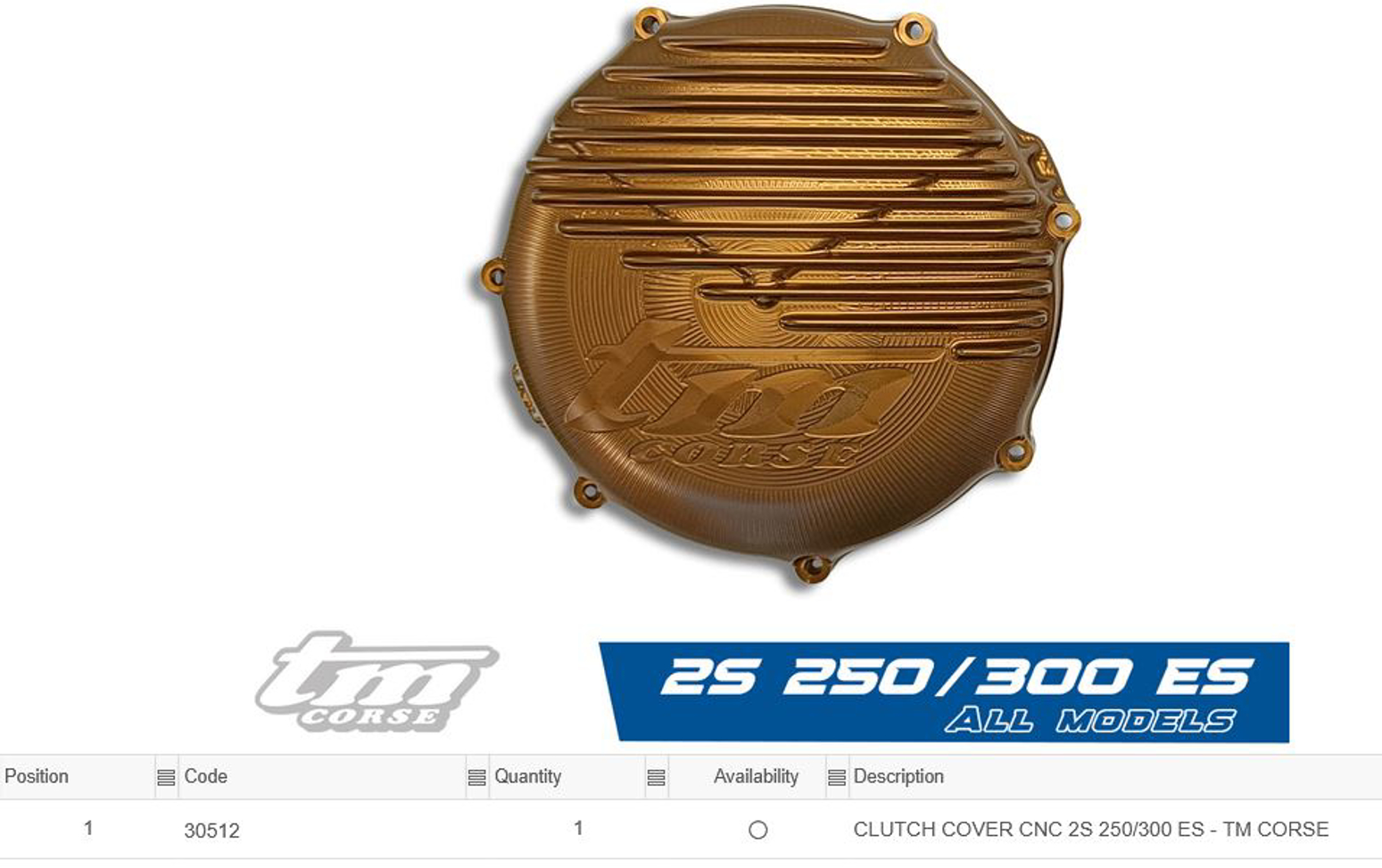 Imagem de Tampa embreagem CNC -  TM CORSE - 2S 250/300 ES