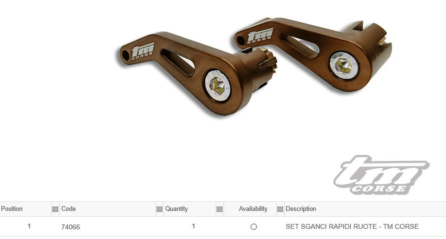 Imagem de Conjunto liberação rápida roda -  TM CORSE