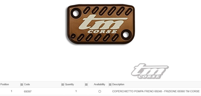 Imagem de Tampa bomba travão -  TM CORSE - 69248 Bomba travão/69360 Tampa  bomba