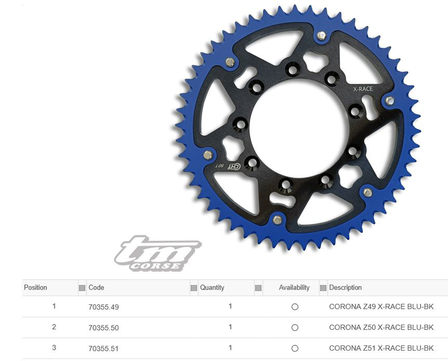 Imagem de Cremalheira X-RACE -  TM CORSE - Azul/Preto - 49/51