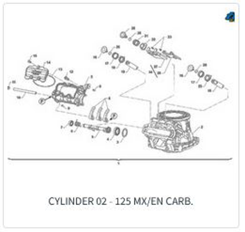 Imagem de categoria Cilindro 02 125 MX - CARB