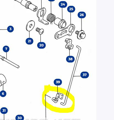 Imagem de Mola inferior tirante válvula escape Suzuki RM 125 91/01