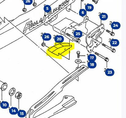 Imagem de Patim guia corrente trás Suzuki RM 125/250 91/01