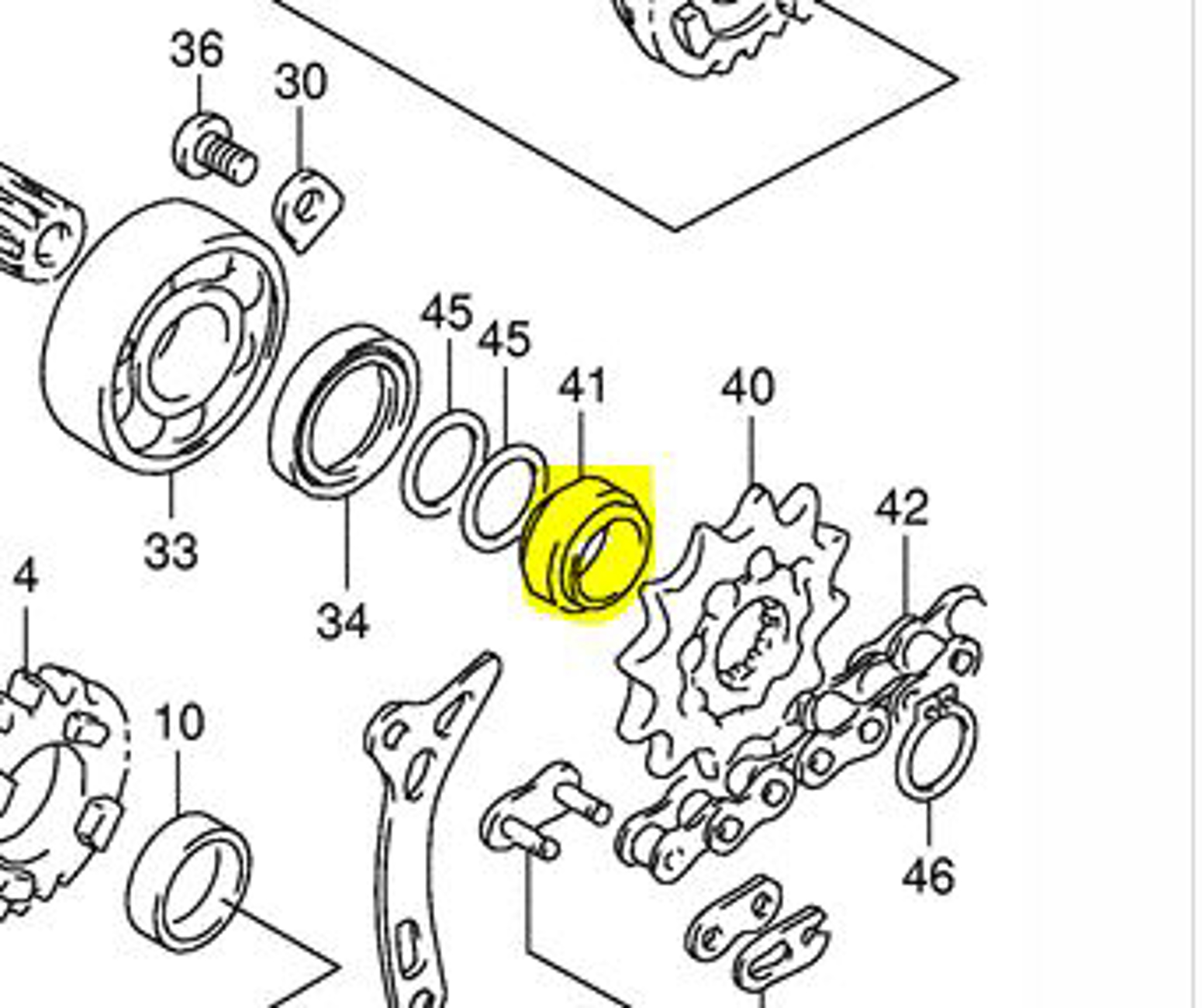 Imagem de Casquilho pinhão ataque Suzuki RM 125