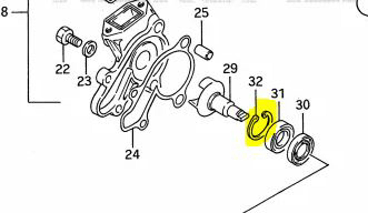Imagem de Freio rolamento bomba água Suzuki RM 125/250 91/01