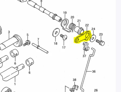 Imagem de Braço tirante válvula escape Suzuki RM 125 91/95
