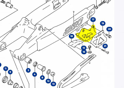 Imagem de Guia corrente trás Suzuki RM 125/250 91/95