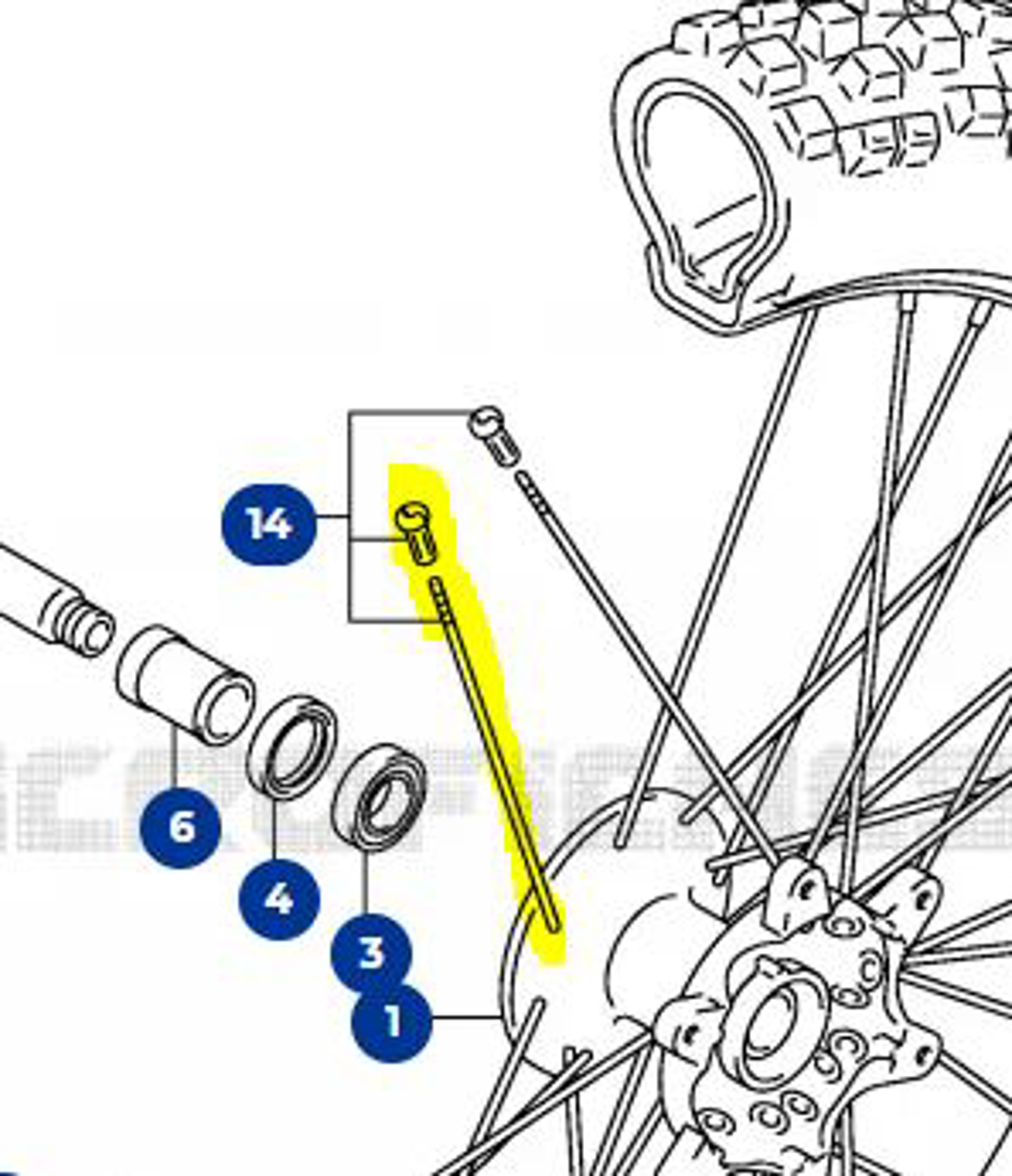 Imagem de Raio roda frente 21" 228mm Suzuki RM 125/250 91/01