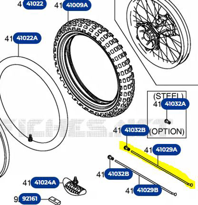 Imagem de Raio roda trás 19" 202mm  Suzuki RM 125/250 91/96