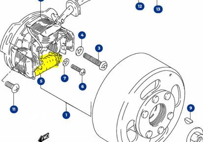 Imagem de Bobine interna magneto Suzuki TS-X 50