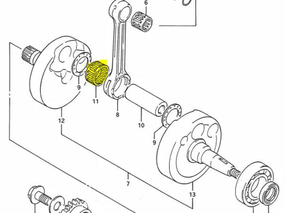 Imagem de Roleto baixo biela Suzuki RM 125 89/10
