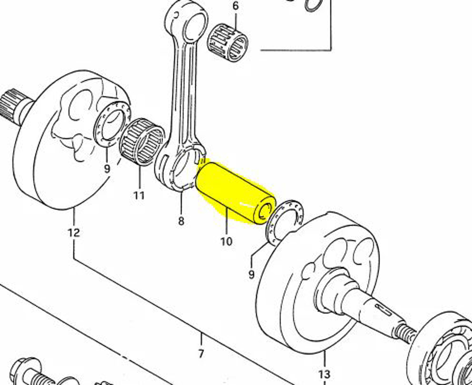 Imagem de Cavilhão biela Suzuki RM 125 89/10
