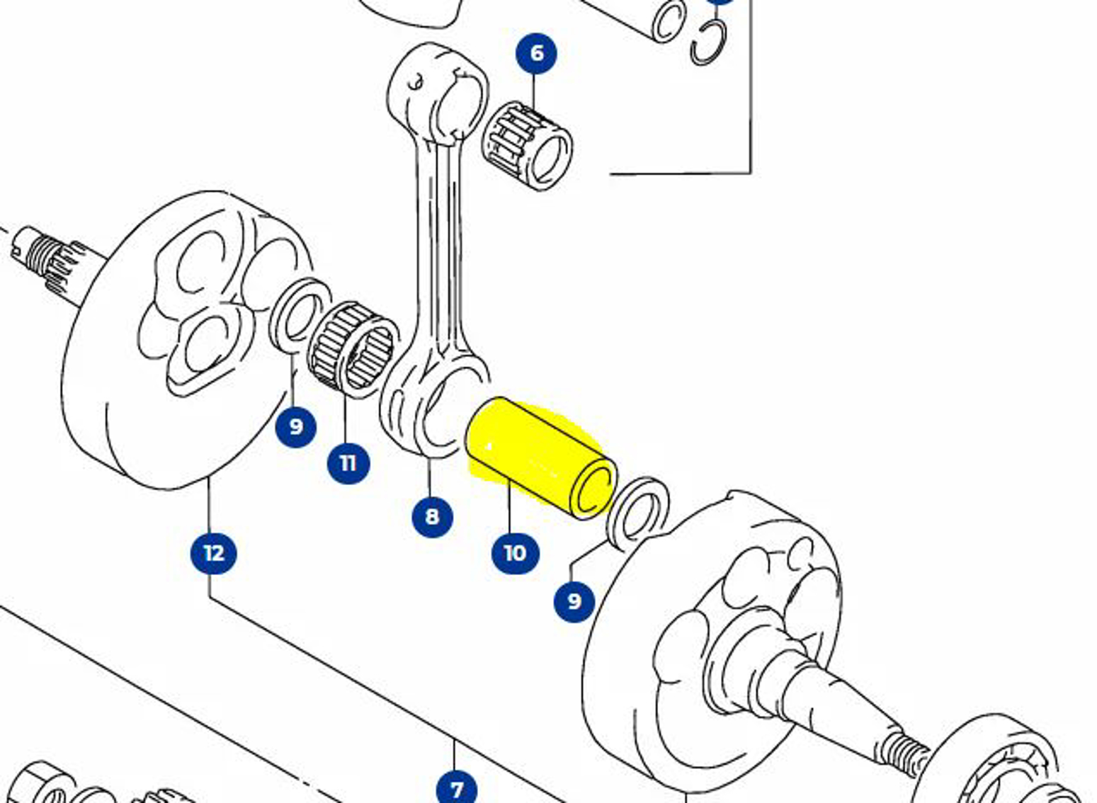 Imagem de Cavilhão biela Suzuki RM 250/ RMX 250 89/00