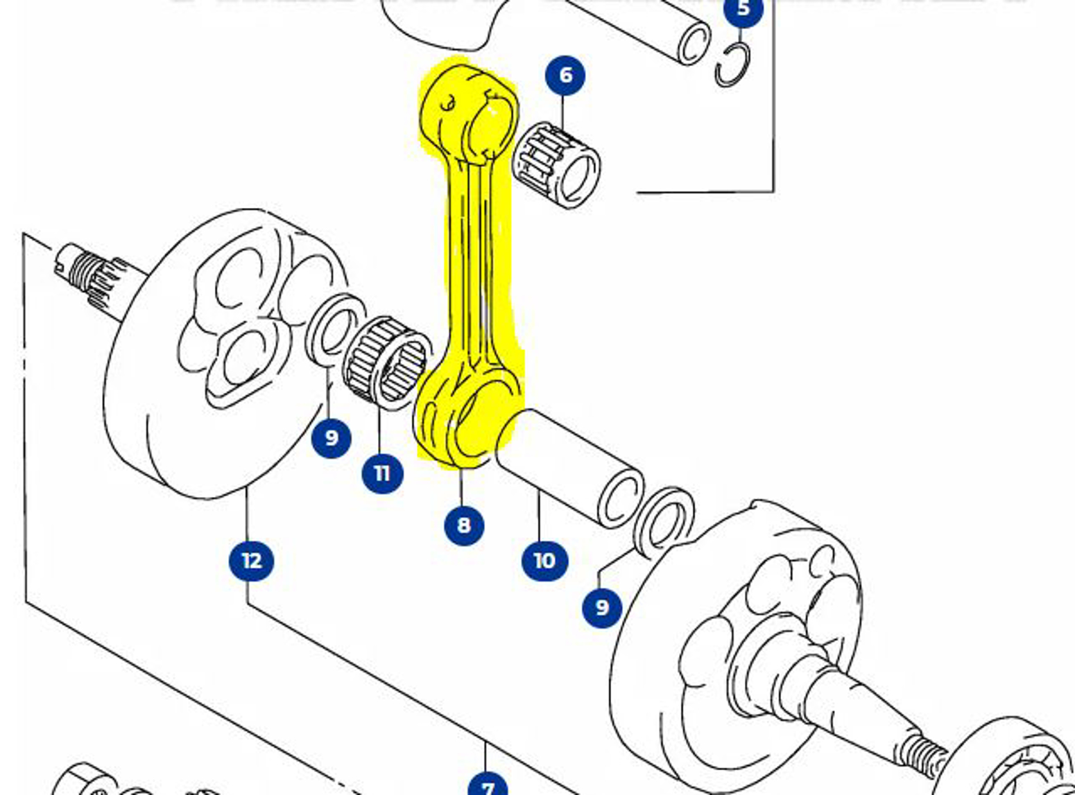 Imagem de Biela "nuda" Suzuki RM 250/ RMX 250 89/95