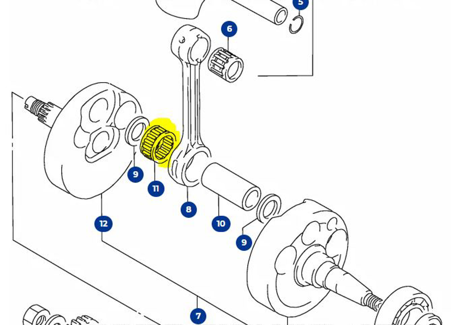 Imagem de Roleto baixo biela Suzuki RM 250/ RMX 250 89/00