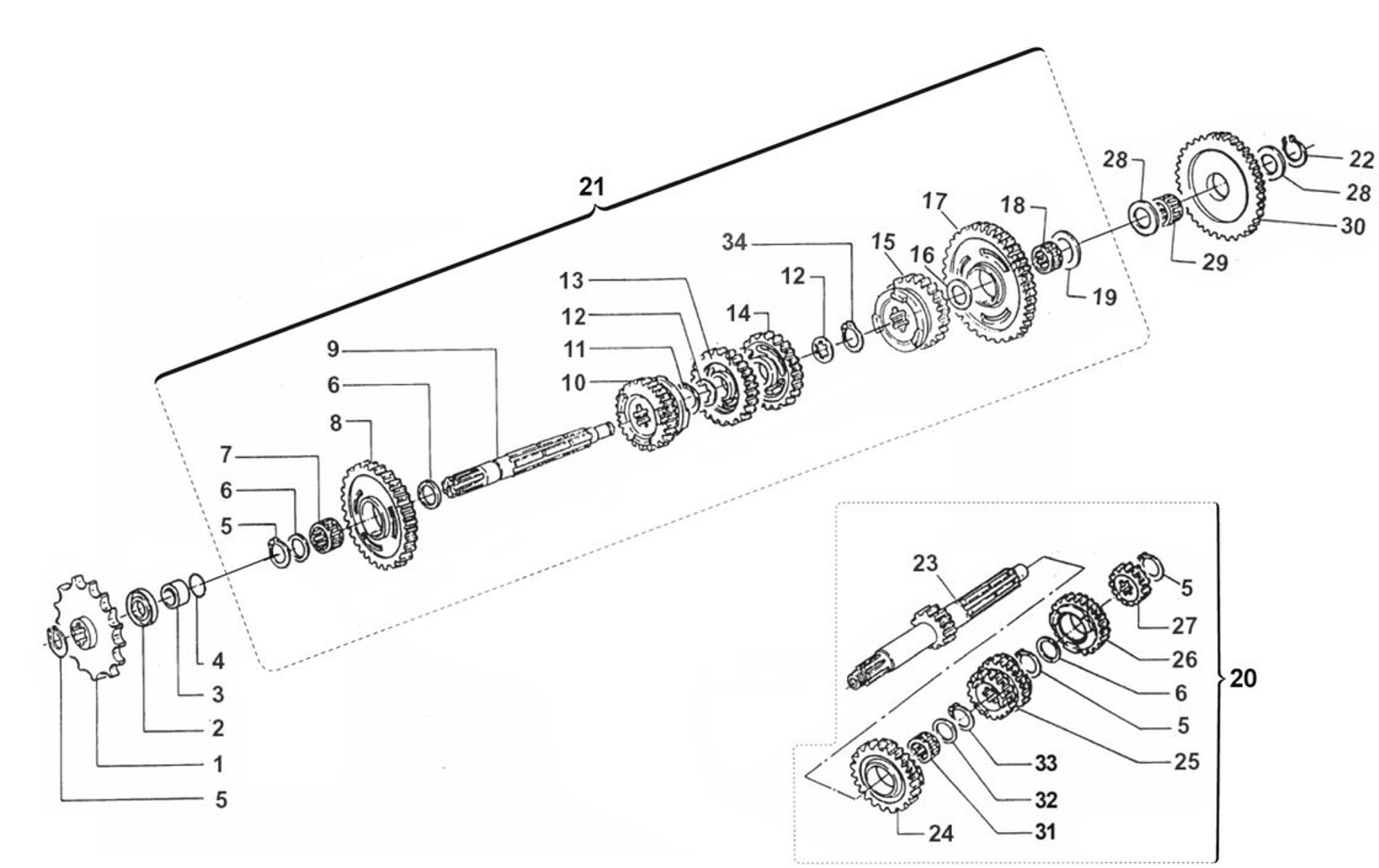 Imagem de Caixa de velocidades 144 MX - 6V